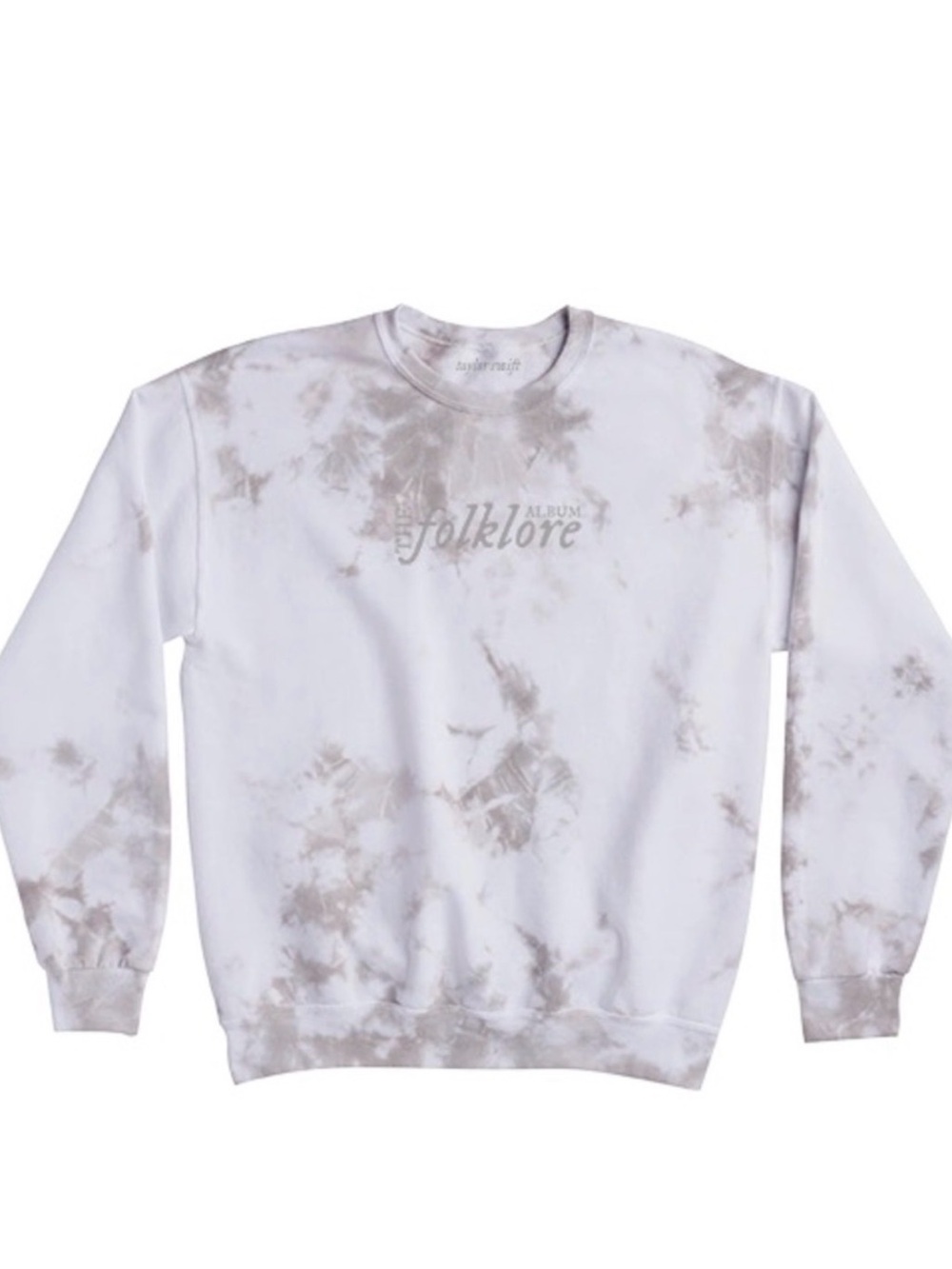Taylor Swift White Tie-Dye Folklore Crewneck Sweatshirt